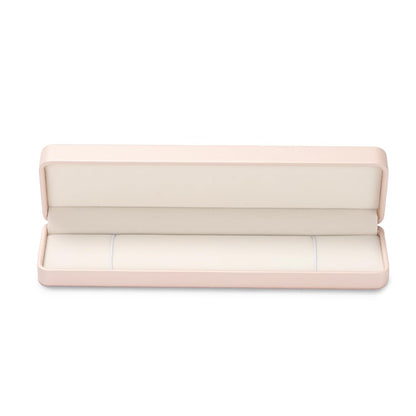 Papten PU Leather Necklace Bracelet Box Velvet Interior Long Chain Bracelet Necklace Gift Box Storage Case for Proposal Wedding Day Valentine's Day (Pink)