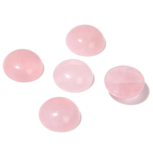 20pcs 16mm Natural Stone No Hole Rose Quartz Semicircle Smooth Cabochons Beads Healing Chakra Crystal Stone Bead for Jewelry Making Rings Earrings Necklace Bracelet DIY Crafts