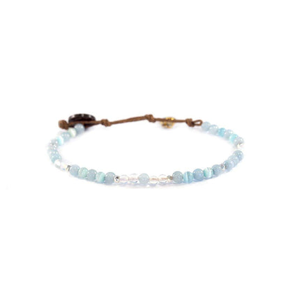 Lotus and Luna 4MM Energy Chakra Healing Bracelet with Real Stones Jade, Pearl, Rose Quartz, Amethyst, Moonstone (Intuition + Inner Peace)