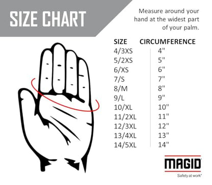 MAGID T-REX Flex Series Sandy Nitrile Coated Knit Impact Gloves, 1 Pair, 9/Large, TRX400