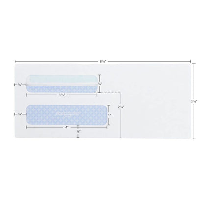 Quality Park #8 5/8 Security Envelopes, Double Window, Self Seal Envelopes for Invoices/Statements, 3-5/8" x 8-5/8", 24 lb White, 500/Box (QUA24539)