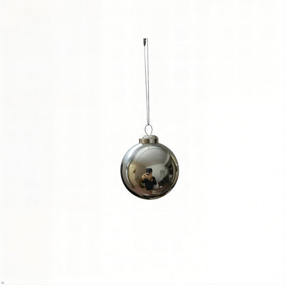 SUCREVING 6 Pack 2.4 Inch(6cm) 304 Stainless Steel Gazing Ball,Hanging Ornaments for Christmas, Wedding, Home & Holiday Decor(Silver)