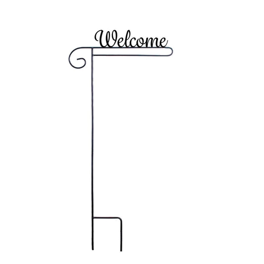 Briarwood Lane Wrought Iron Welcome Garden Flag Stand Holder