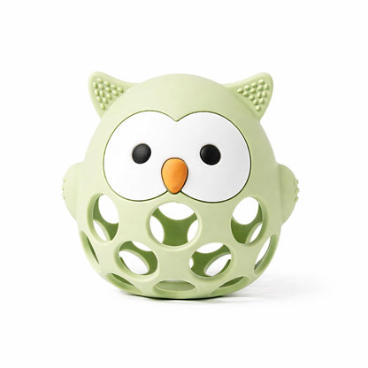Baby’s Way Teething Toy – Owl Silicone Teether Toy & Rattle Ball for Babies 3–6 Months Toys for 6–12 Months – Baby Teething Relief, Silicone Teethers for Babies