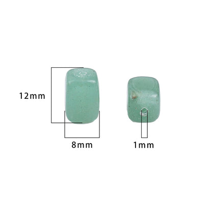 BEADIA Natural Green Aventurine Cuboid Stone Loose Semi Gemstone Beads for Jewelry Making 8mmx12mm 38cm/Strand
