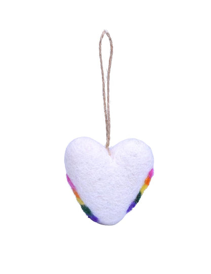 The Collection Royal Handmade Wool Felt Christmas Ornaments for Tree, Wall Hanging Decoration Charms Heart