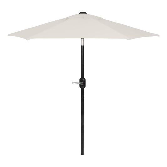 Punchau 6 Ft Outdoor Patio Umbrella - Outdoor Umbrella for Patio, Pool, Table, Garden, Deck, & Beach - Easy Open/Close Crank and Push Button Tilt Adjustment - Beige Market Umbrellas