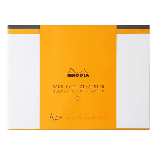 Rhodia -Ref 194041 - Undated Weekly Desk Pad - Premium 80 GSM White Paper -16 1/2 x 12 1/8" - 60 Sheets