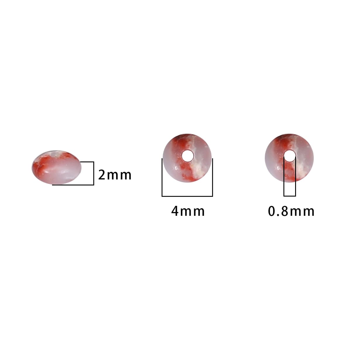 BEADIA Natural Shoushan Disk Stone Beads 4x2mm 160pcs Rondelle Loose Semi Gemstone Beads for Jewelry Making Design