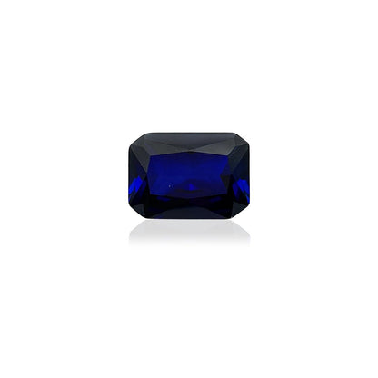 Gryrigns Royal Blue Loose Synthetic Sapphire Stone Radiant Cut Created Corundum Gemstone Faceted VVS Grade (2.9cts, 9x7mm, 1Pcs)