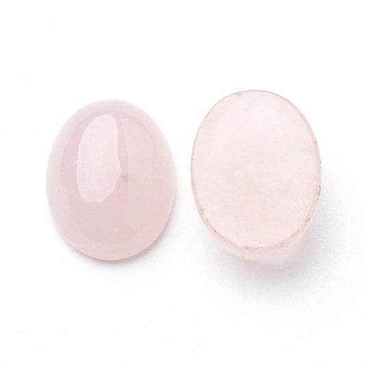 Fashewelry 50Pcs Natural Oval Rose Quartz Flat back Gemstone Cabochons 14x10mm Healing Chakra Crystal Stone Bead Cab Covers No Hole for Jewelry Craft Making
