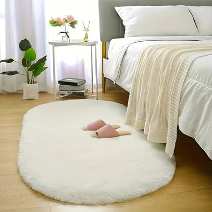 1pc, Soft Fluffy Shag Area Rugs for Living Room, Shaggy Floor Carpet for Bedroom, Carpets Home Decor Rugs, Cute Luxury Non-Slip Machine Washable Carpet, Home Decor Room Decor,White