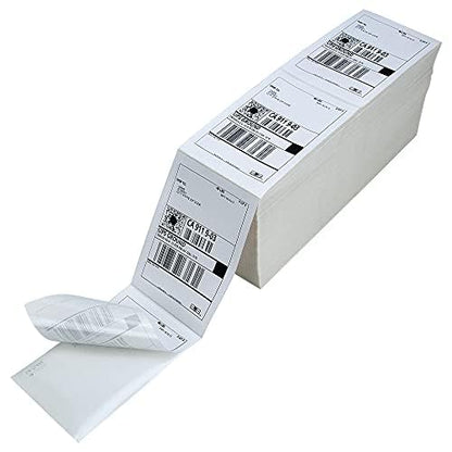 L LIKED 4000 4x6 Thermal Shipping Labels Fanfold, Direct Thermal Printer Labels Compatible with Zebra Rollo - Perforated Strong Adhesive