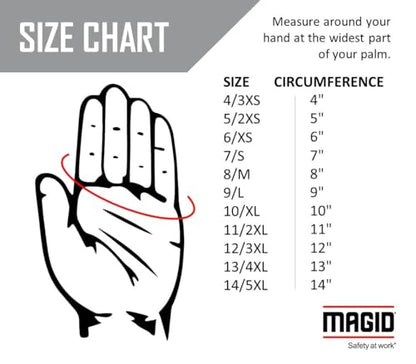 MAGID Rubber Insulating Electrical Safety Gloves, Class 0 ASTM Compliant, Size 8.5, 11" Cuff, Lineman Electrician Voltage Protection, M011B85