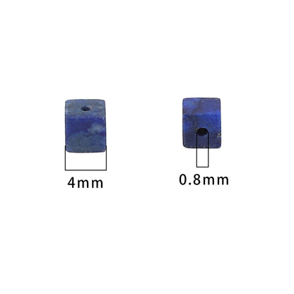 BEADIA Natural Lapis Lazuli Square Stone Beads 4x4mm 85pcs Cube Loose Semi Gemstone Beads for Jewelry Making Design