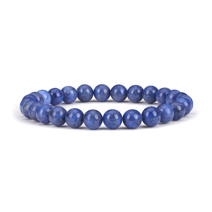 Cherry Tree Collection Dumortierite Beaded Bracelet – Genuine 8mm Gemstone Stretch Bracelet for Men & Women – Handmade Crystal Bracelet - (Dumortierite - M)
