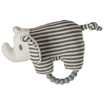Mary Meyer Soft Baby Rattle with Soothing Teether Ring, 6-Inches, Afrique Elephant