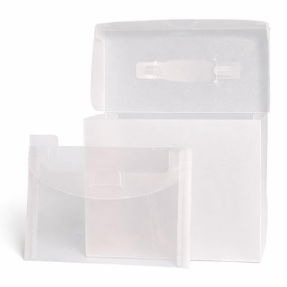 The Organized Option 5x7 File Master, Storage Box with 5 Flip Flap Tabbed Divider Pockets for Photos, Cards and Craft Supplies