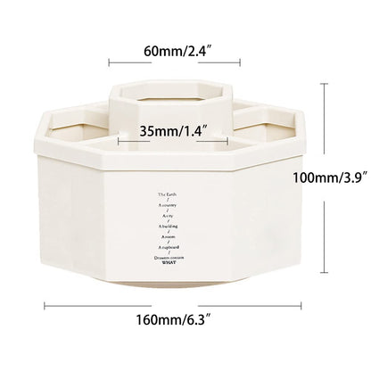 kaileyouxiangongsi Desk Organizer, 360-Degree Rotating Multi-Functional Pen Holder, 5 Compartments Desktop Stationary Organizer, Home Office Art Supply Storage Box Caddy (White)