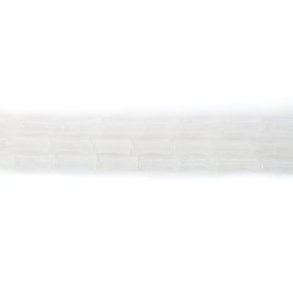 5x12mm Natural White Jade Stone Bamboo Shape Gem Healing Energy Loose Spacer Beads for DIY Necklace Bracelet Earring