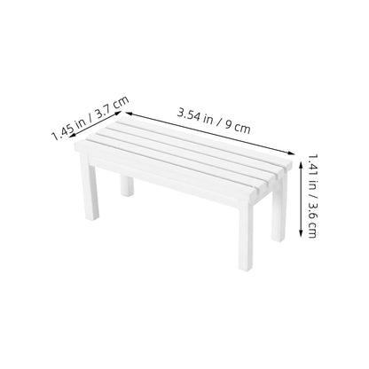 ibasenice 2 Pcs Miniature Wooden Park Bench Set Dollhouse Furniture for Fairy Garden Photo Prop 3.54X1.45X1.41In Unpainted Mini Bench Ornament