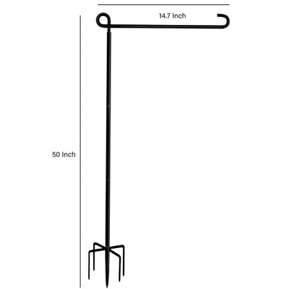 Garden Flag Stand-Holder-Pole High 50 Inch with 5 Prong Base Garden Flag Stopper and Anti-Wind Clip for Small Garden Flags 12 x 18,Decorative Flags,Yard Flags,Seasonal Flags 2 Pack