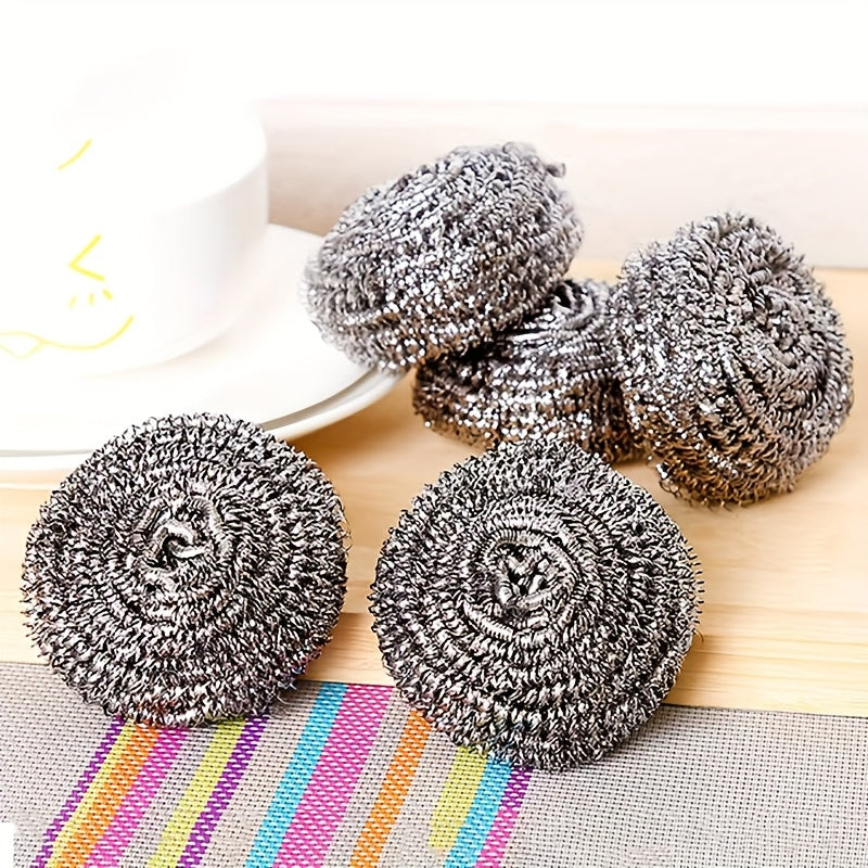 A Pack of 10 Stainless Steel Wire Balls, Copper Wire Cleaning Brushes, Commercial Kitchen Floor and Toilet Cleaner, Industrial Cleaning Tools