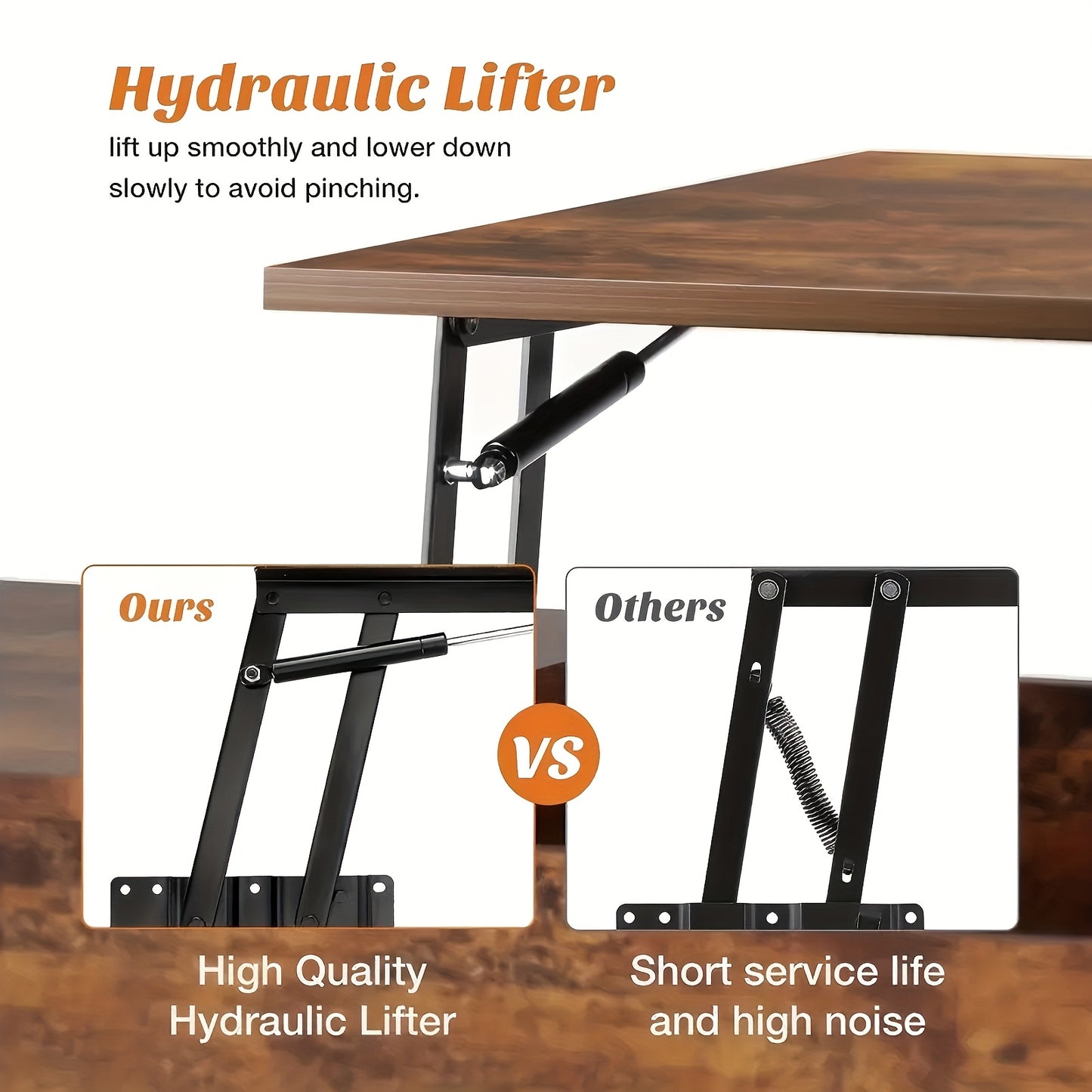 [Hidden Coffee Table] Elevating Coffee Table With Hidden Compartments | Suitable For Living Rooms, Offices, And Apartments, Dining Table With Open Compartments