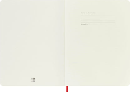 Moleskine Classic Notebook, Soft Cover, XL (7.5" x 9.5") Plain/Blank, Scarlet Red, 192 Pages