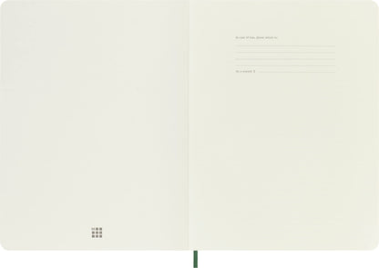 Moleskine Classic Notebook, Soft Cover, XL (7.5" x 9.5") Plain/Blank, Myrtle Green, 192 Pages
