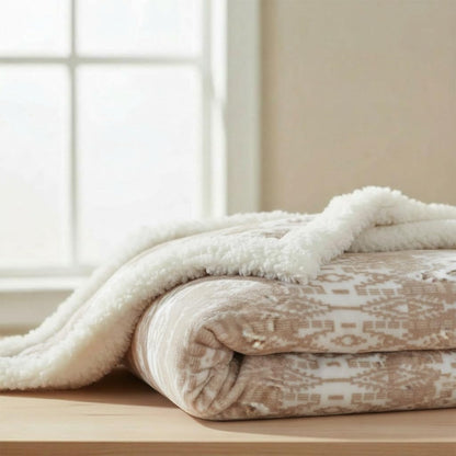 Eddie Bauer - Sherpa Throw Blanket for Couch 50x60 – Ultra Soft Reversible Fleece & Plush Sherpa Blanket, Warm Cozy Geometric Throw for Sofa, Bed, Living Room Decor