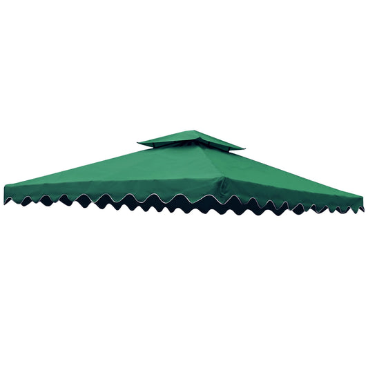 AQINGR Gazebo Canopy Top Replacement Cover 118"x118",for Smaller 10'x10' Dual-Tier, Water, Dirt, and UV Resistant Canopy Replacement Cover, 2 Tier Design with Scalloped Edge(Green Scalloped Edges)