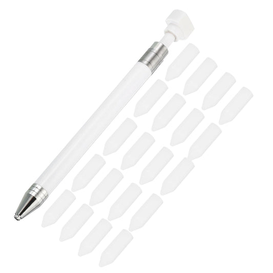 PATIKIL Diamond Art Pen with Wax, Diamond Art Accessories Refillable Wax Pen with 20Pcs Wax for Diamond Art Nail DIY Craft, White