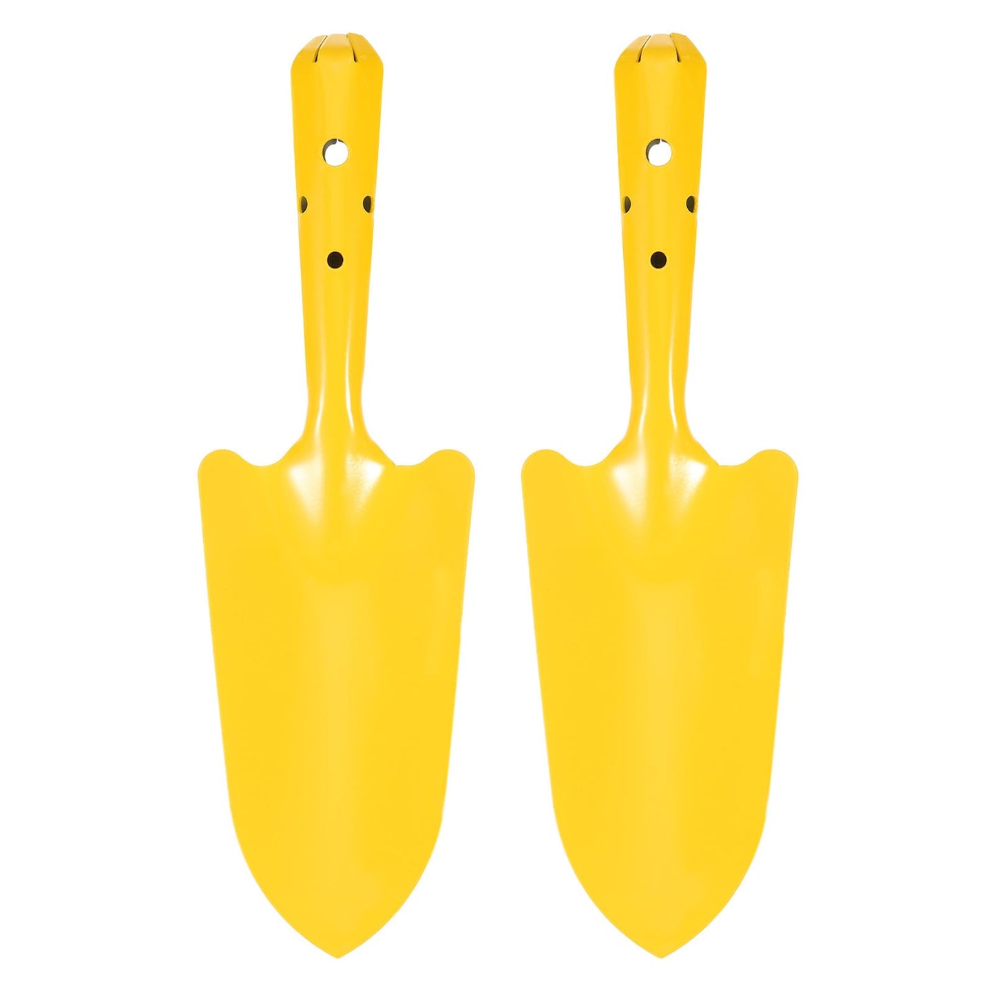 HARFINGTON 2pcs Mini Colorful Metal Hand Shovel 11" x 3" Digging Trowel Set Transplanting Garden Tools for Flower Soil Digging Planting Weeding Transplanting Garden, Yellow