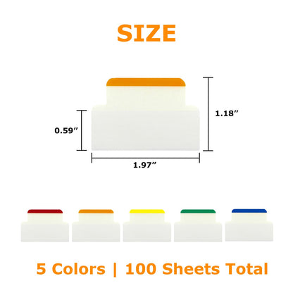4A 100 Pcs Divider Sticky Tabs 1.2 x 2 in, Transparent Sticky Index Tabs Flags Page Markers for Books Notebooks Office School Supplies, 25 Sheets/Pack, 4 Packs, 4A 6031x4