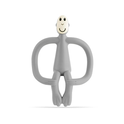 Matchstick Monkey Original Teether & Gel Applicator – Silicone Baby Teether, Easy-to-Grip, BPA-Free, Supports Self-Soothing & Early Brushing, 3 Months+, 4 Inches, Grey