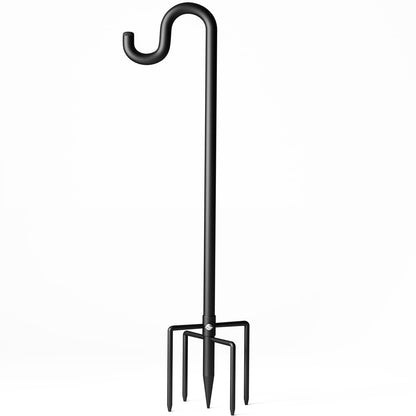 Surprizo 76" Shepherds Hooks for Outdoor, Extra Thick Bird Feeder Pole with 5 Prong Base, Adjustable Shepards Hook for Garden, Weddings, Hanging Plant