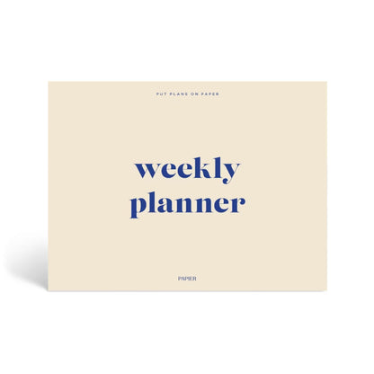 Papier Joy Weekly Desk Planner - Beige | 1 Page Per Week | Weekly Plan Section & Next Week Notes | TearOff Design | Table Top Office Essentials | 52 Sheets | Undated | Time Management & Organizer Gift