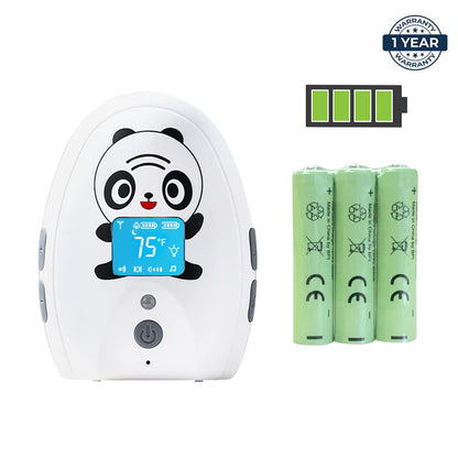 Audio Baby Monitor TimeFlys Mustang Panda, Both Unit Portable, Talk Back Intercom, Long Range up to 1000 ft, Temperature Monitoring and Warning, Lullabies, Vibration, LCD Display, Night Light