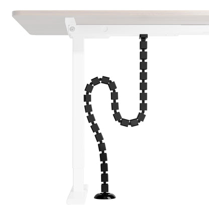 PEGZONE Under Desk Cable Management Spine – Flexible Cable Snake Organizer for Standing Desk, Tool-Free Magnetic Vertebrae Wire Management for 0.4"-2" Table, Black