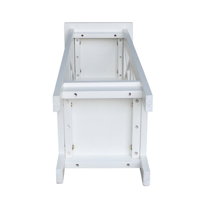 IC International Concepts, 36" X-Sided Plant Stand , Solid Real Wood, Sturdy Parawood, Snow White