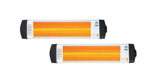 Econat C-15 Infrared Electric Wall Heater 1500W, Adjustable Thermostat, Quiet Targeted Heat, Indoor & Outdoor Use — 2 Pack