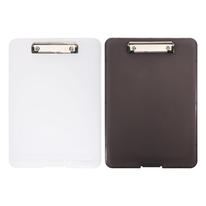 CONCHLERY 2 Pcs 2 Colors Clipboard with Storage 13.4 x 9.4 inch Plastic Clip Board Foldable Storage with Low Profile Clip for Nurses, Students, Classroom, Office, School