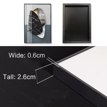 QKF Extra Large Frame Bright Geometry Abstract Canvas Wall Art Modern Home Living Room Bedroom Bathroom Wall Decor Poster & Prints Set of 3 Paintings 24"x 32" (Black Ash, 24" X 32" X 3 pieces)