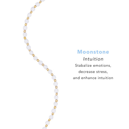 Lotus and Luna Moon Dancer Chakra Healing Dainty Anklet with Real Stones Jade, Pearl, Rose Quartz, Amethyst, Moonstone (Silver)