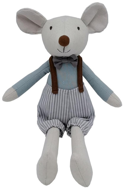 Mikee Fluffie Prince Mouse Stuffed Animals,15.7" Tall Rat Plushies with Backpack Pants,Cute Stuffed Animal for Girls As Birthday, Easter