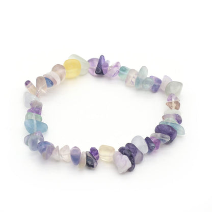 LE SKY 20 Pcs Natural Chakra Crystal Healing Chip Stretch Bracelets Irregular Spiritual Stone Bracelet for Women Men Reiki Yoga Anxiety Yoga Meditation