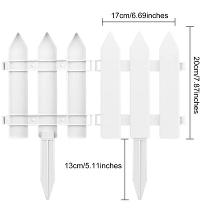 ELECLAND White Plastic Garden Fence with 22 Pieces, Picket Fence Edgings for Lawn, Flowerbeds, Plant Borders, Decorative Yard