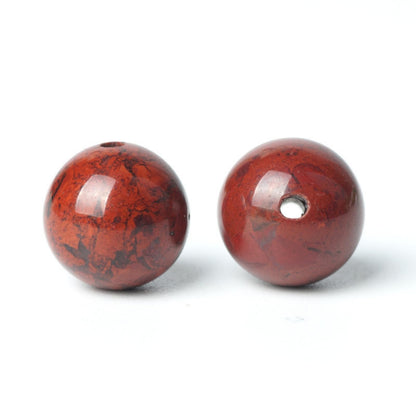 100Pcs Natural Stone 8mm Red Blood Jasper Round Loose Gemstone Energy Healing Beads Hole Size 1mm DIY Smooth Beads for Bracelet Necklace Earrings Jewelry Making
