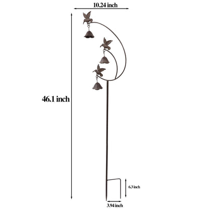 MNRYLKB Gardens Metal Hummingbirds with Bells for Outside Garden Art,Decorative Garden Stakes